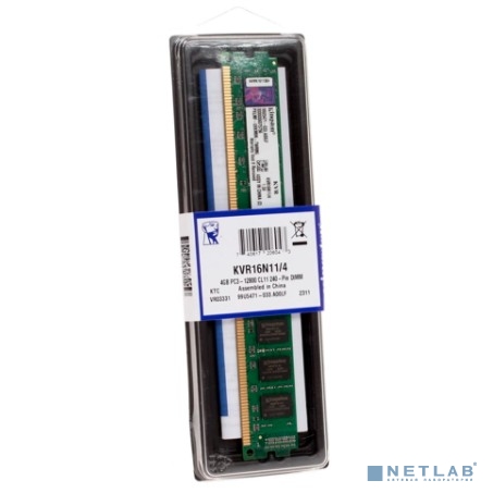 Kingston DDR3 DIMM 4GB (PC3-12800) 1600MHz KVR16N11/4 16 chips