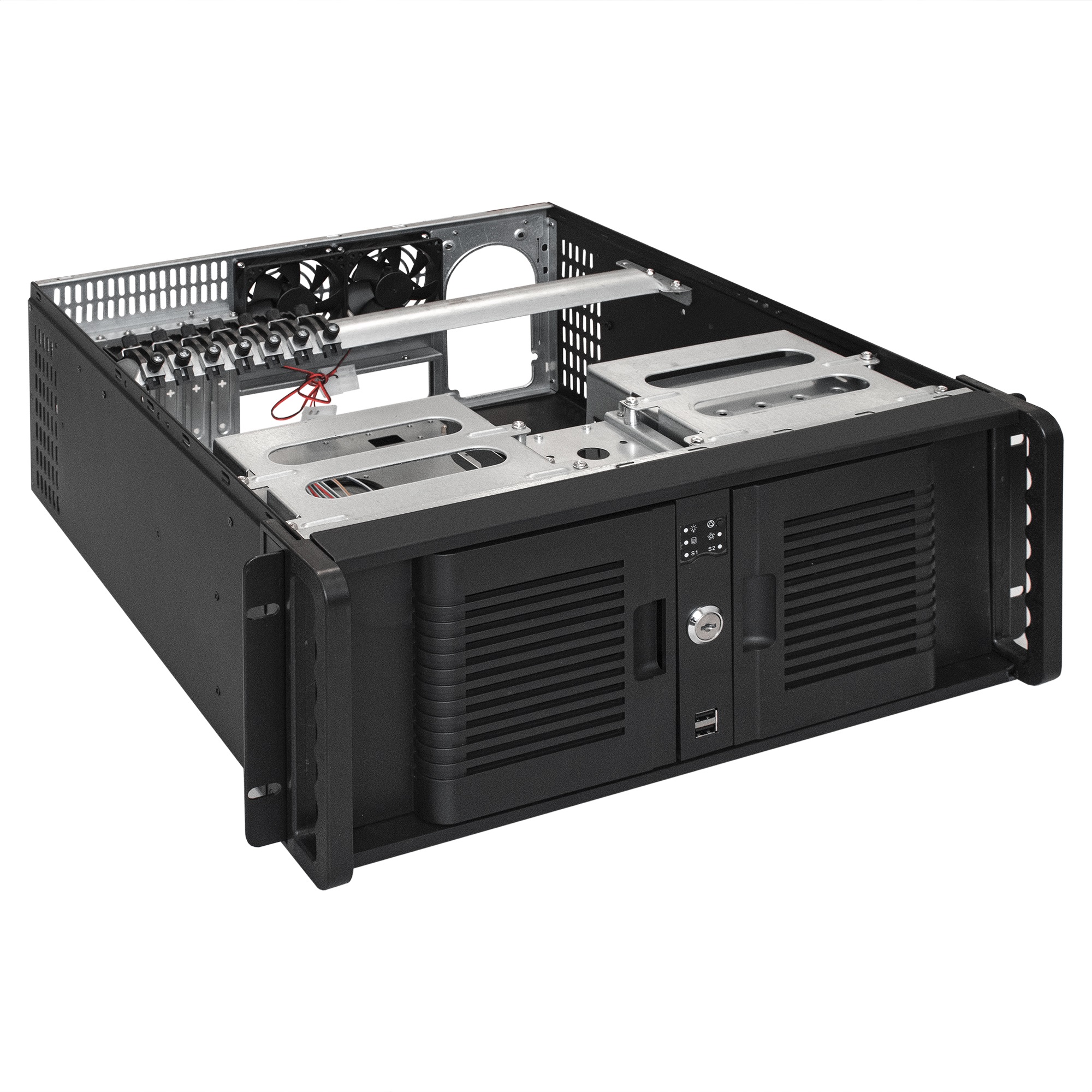 Exegate EX254720RUS Серверный корпус Exegate Pro 4U4132(S) <RM 19", высота 4U, глубина 480, без БП, USB> [4U480-15]