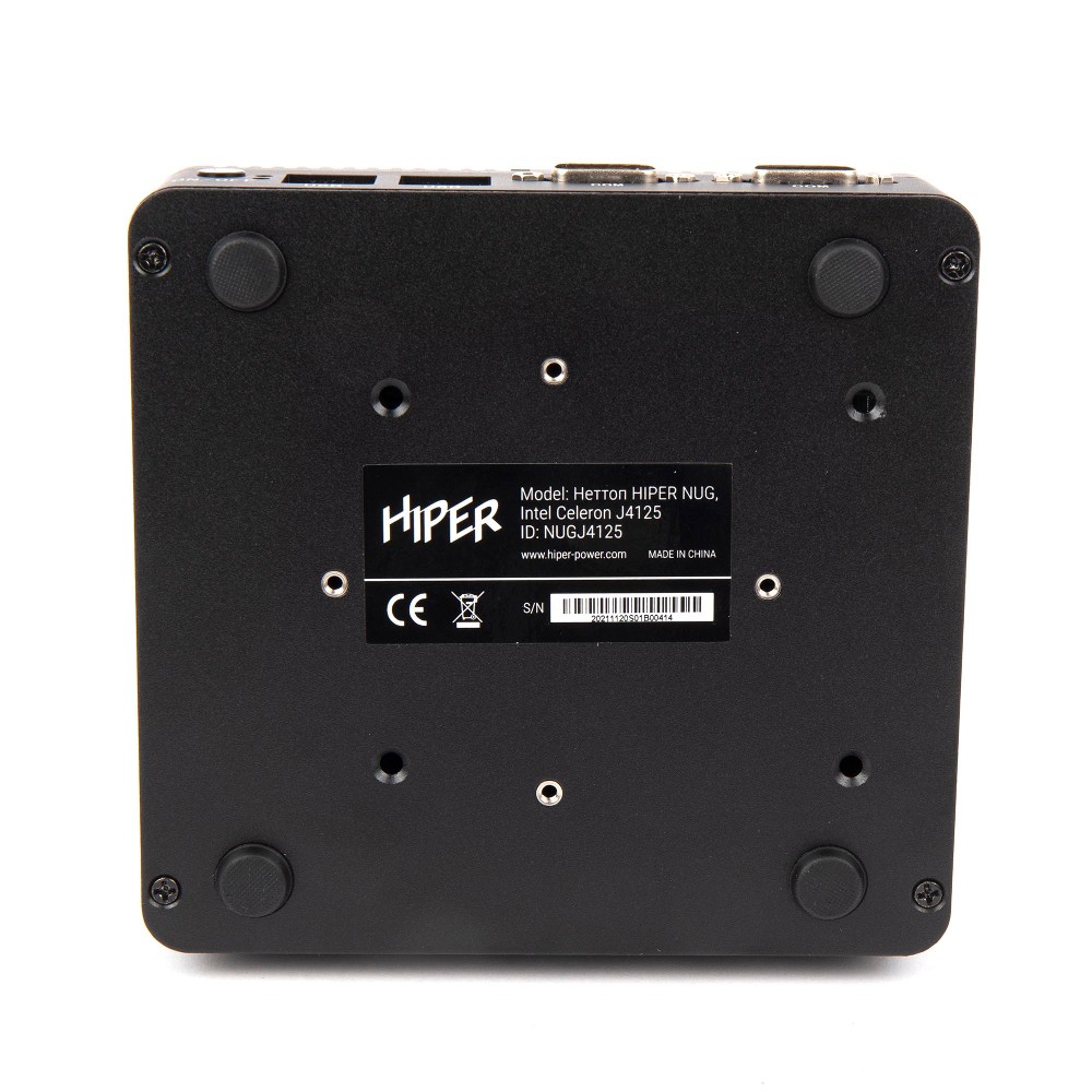 Hiper NUGJ4125 платформа ПК/ Nettop HIPER NUG, Intel Celeron J4125, 1*DDR4 SODIMM, Intel UHD 600 (VGA + HDMI), 2*USB2.0, 2*USB3.0, 2*COM, 2*LAN, 1*2.5HDD, WiFi, VESA