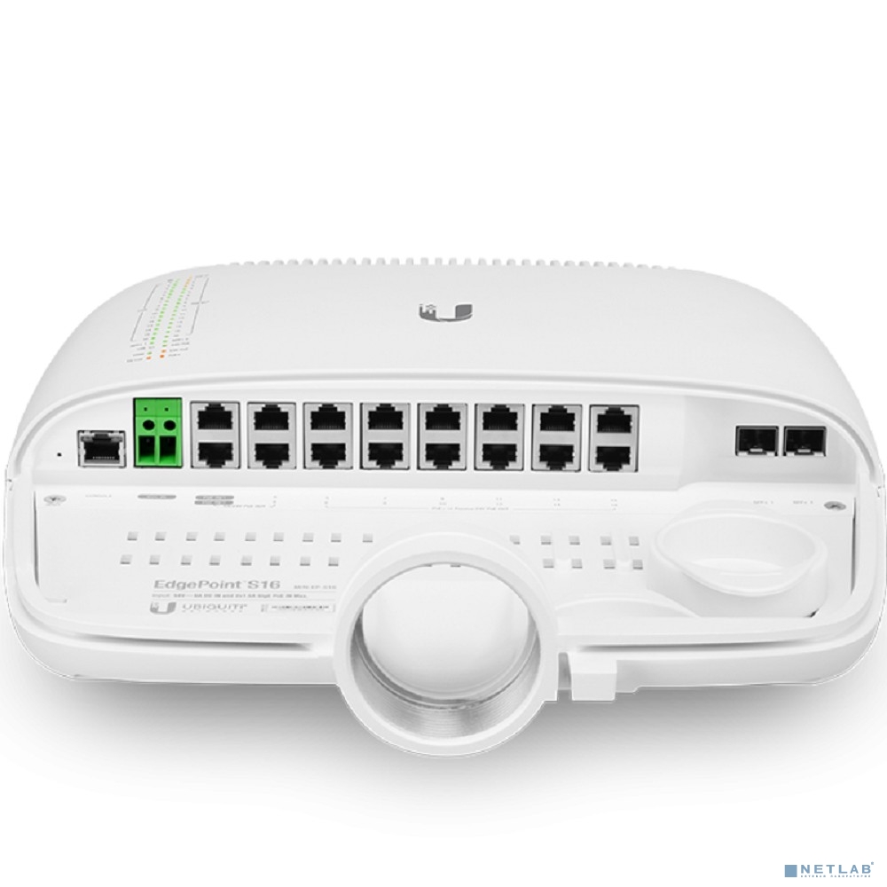 UBIQUITI EP-S16 PoE-коммутатор, 16х 1G RJ45, 2x SFP+, раздача Passive PoE, уличный корпус