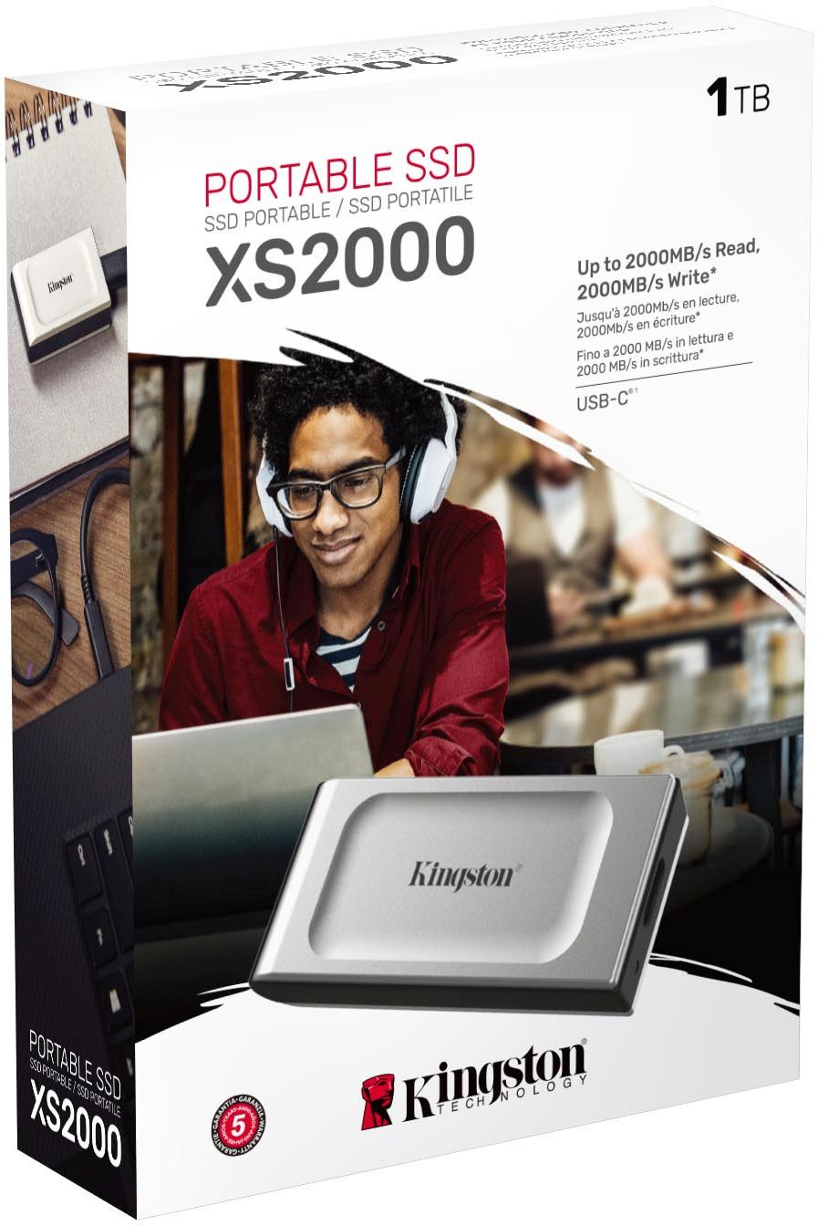 Накопитель SSD Kingston USB-C 1Tb SXS2000/1000G XS2000 1.8&quot; серый