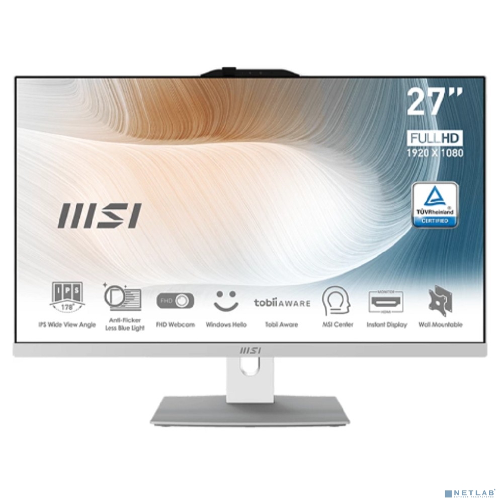 MSI Modern AM272P 12M-654RU  [9S6-AF8212-654] White 27" {FHD i7 1255U/32Gb/1Tb SSD/Iris Xe/Win 11 Pro/k+m}