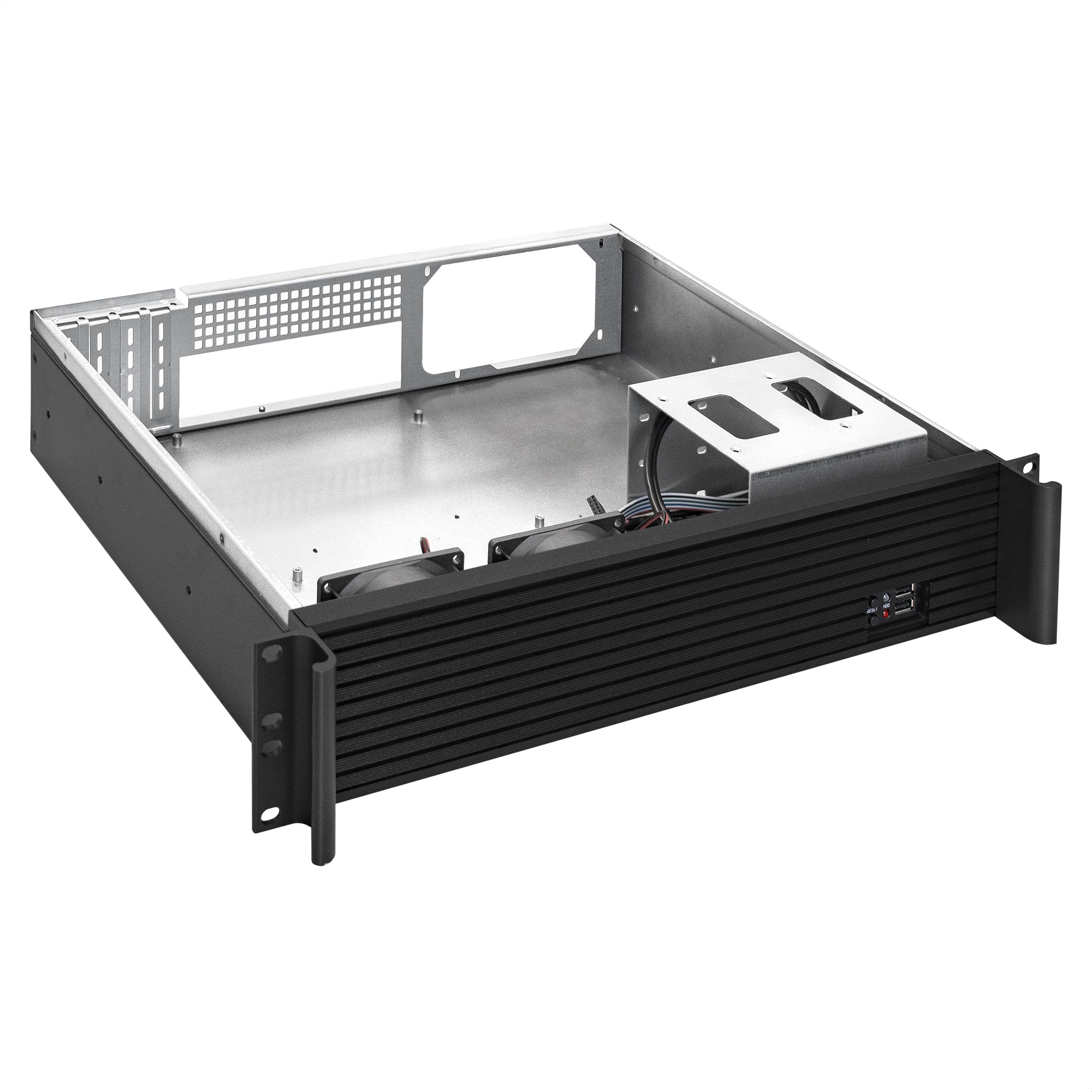 Exegate EX279691RUS Серверный корпус Exegate Pro 2U350-03 <RM 19",  высота 2U, глубина 350, без БП, USB>
