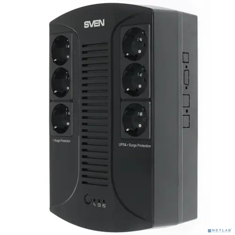 SVEN Источник бесперебойного питания SVEN UP-L1000E, с 6 выходными розетками (3 с питанием от батареи +3 сетевой фильтр)
