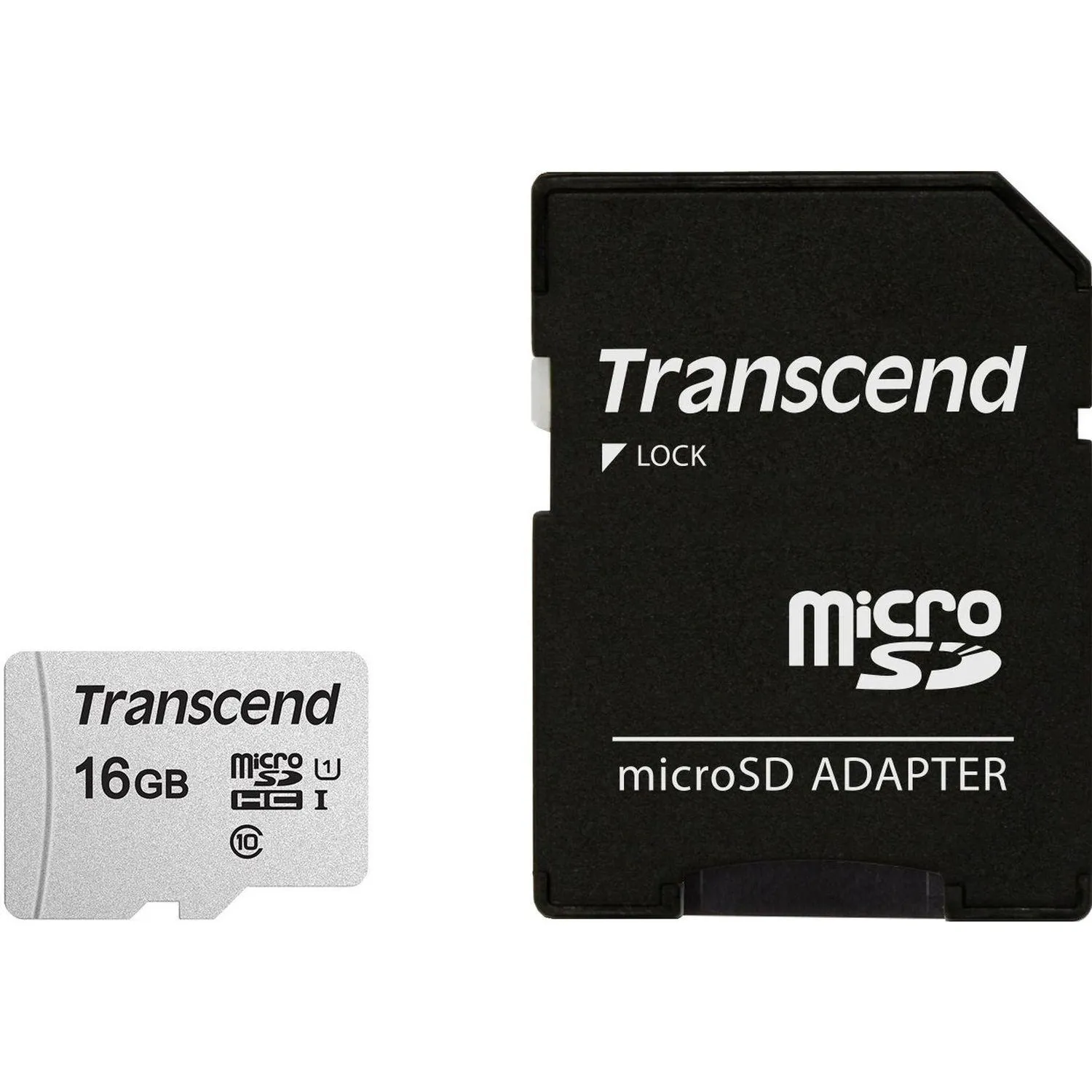 Micro SecureDigital 16Gb Transcend  TS16GUSD300S-A {MicroSDHC Class 10 UHS-I, SD adapter}