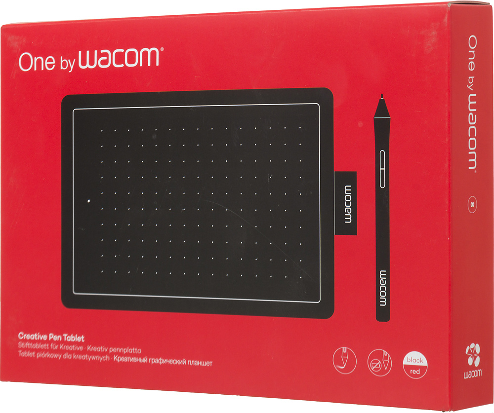 Графический планшет Wacom One by Small USB черный/красный [CTL-472-N]