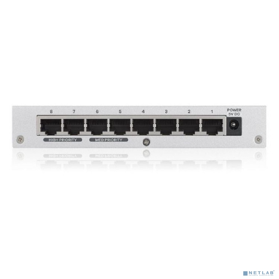 ZYXEL GS-108BV3-EU0101F/GS-108B Коммутатор v2/v3, 8 портов 1000 Мбит/с, настольный, металлический корпус