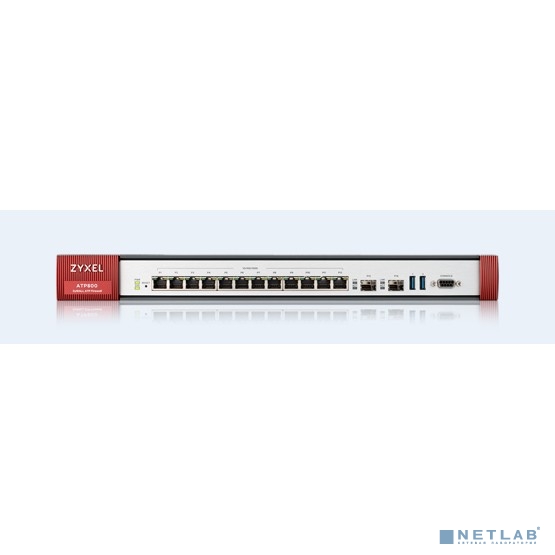 ZYXEL ATP800-RU0102F  Rack, 12 конфигурируемых (LAN/WAN) портов GE, 2xSFP, 2xUSB3.0, AP Controller (2/130), Device HA Pro, с поддержкой Sandbox и Botnet Filter, с подпиской Gold на 1 год