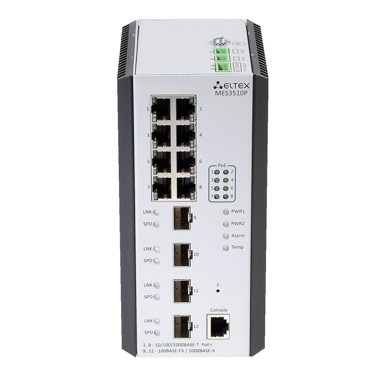 ELTEX MES3510P Ethernet-коммутатор 8 портов 10/100/1000BASE-T (PoE/PoE+), 4 порта 100BASE-FX/1000BASE-X (SFP), L3 ELTEX MES3510P Ethernet-коммутатор 8 портов 10/100/1000BASE-T (PoE/PoE+), 4 порта 100BASE-FX/1000BASE-X (SFP), L3