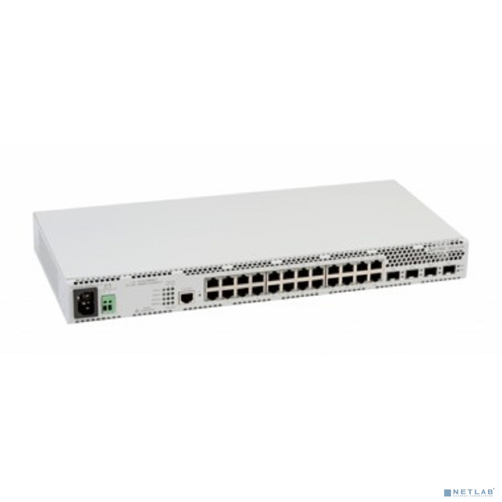 ELTEX MES2424B Ethernet-коммутатор 24 порта 10/100/1000BASE-T, 4 порта 1000BASE-X/10GBASE-R, L3, 220В AC, 12B DC