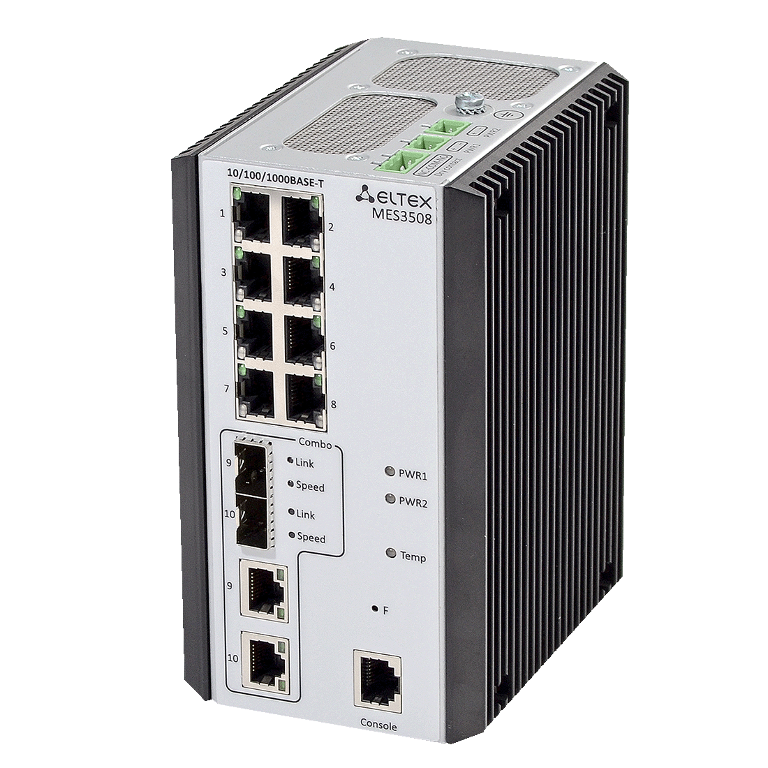 ELTEX MES3508 Ethernet-коммутатор 8х10/100/1000Base-T, 2хcombo 10/100/1000Base-T/1000Base-X, L3, 20-70 VDC ELTEX MES3508 Ethernet-коммутатор 8х10/100/1000Base-T, 2хcombo 10/100/1000Base-T/1000Base-X, L3, 20-70 VDC