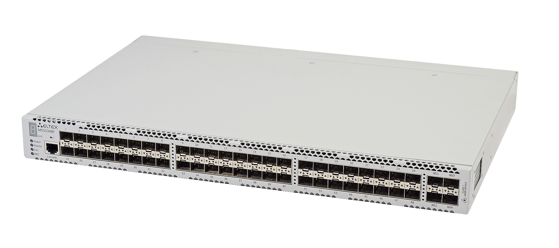 ELTEX MES3348F Ethernet-коммутатор 48 портов 1000Base-X(SFP), 4 порта 10GBase-R (SFP+), L3, 2 слота для модулей питания