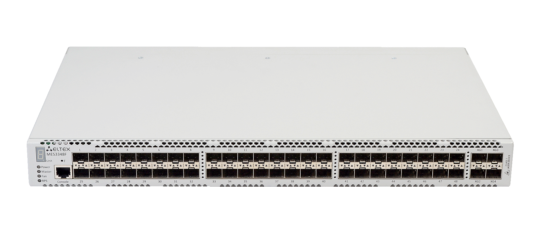 ELTEX MES3348F Ethernet-коммутатор 48 портов 1000Base-X(SFP), 4 порта 10GBase-R (SFP+), L3, 2 слота для модулей питания