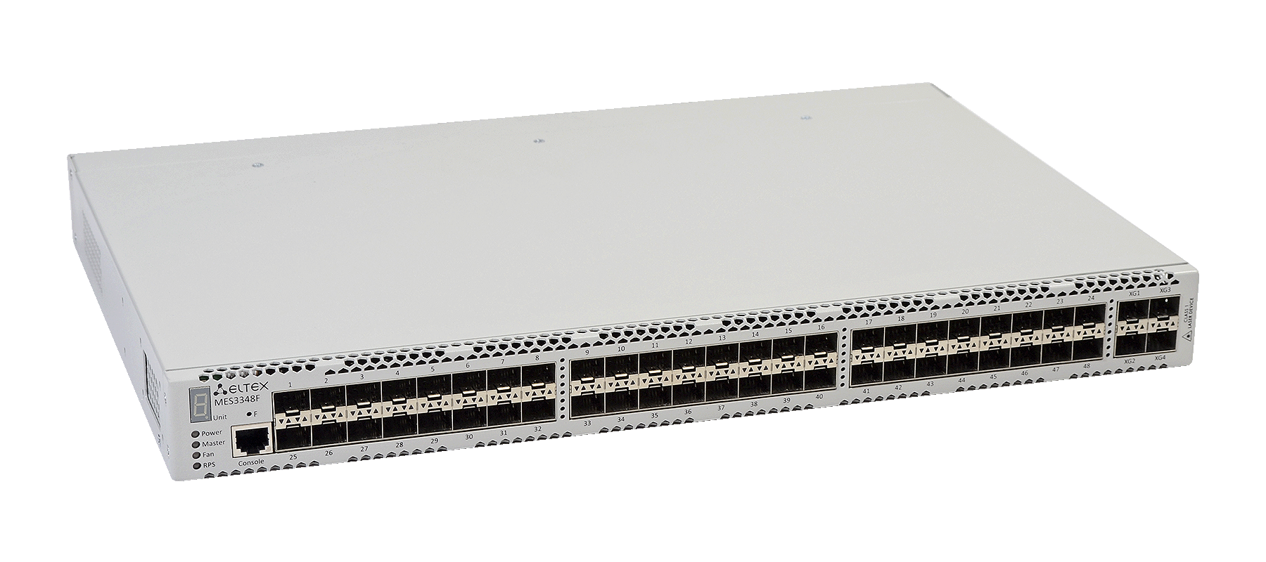 ELTEX MES3348F Ethernet-коммутатор 48 портов 1000Base-X(SFP), 4 порта 10GBase-R (SFP+), L3, 2 слота для модулей питания