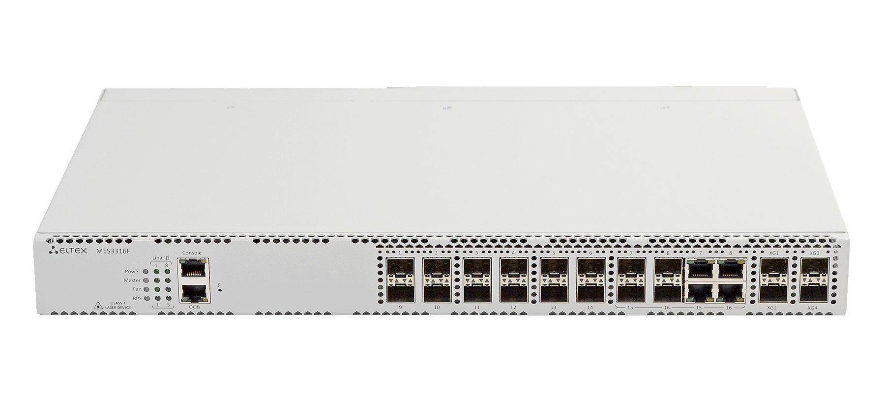 ELTEX MES3316F Ethernet-коммутатор 12 портов 1000Base-X(SFP), 4 комбинированных порта 10/100/1000Base-T/1000Base-X(SFP), 4 порта 10GBase-R (SFP+), L3, 2 слота для модулей питания ELTEX MES3316F Ethernet-коммутатор 12 портов 1000Base-X(SFP), 4 комбинированных порта 10/100/1000Base-T/1000Base-X(SFP), 4 порта 10GBase-R (SFP+), L3, 2 слота для модулей питания