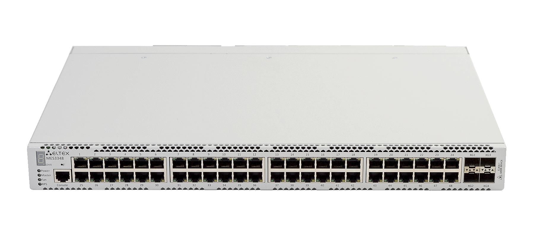 ELTEX MES3348 Ethernet-коммутатор MES3348, 48 портов 10/100/1000Base-T, 4 порта 10GBase-R (SFP+)/1000Base-X(SFP), L3, 2 слота для модулей питания