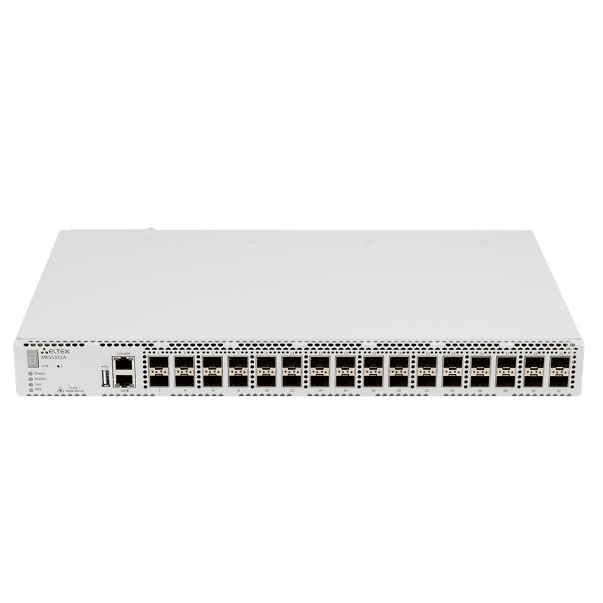 ELTEX MES5332A rev.C Ethernet-коммутатор 1x10/100/1000BASE-T (ООВ), 32x10GBASE-R (SFP+)/1000BASE-X (SFP), коммутатор L3, 2 слота для модулей питания ELTEX MES5332A rev.C Ethernet-коммутатор 1x10/100/1000BASE-T (ООВ), 32x10GBASE-R (SFP+)/1000BASE-X (SFP), коммутатор L3, 2 слота для модулей питания