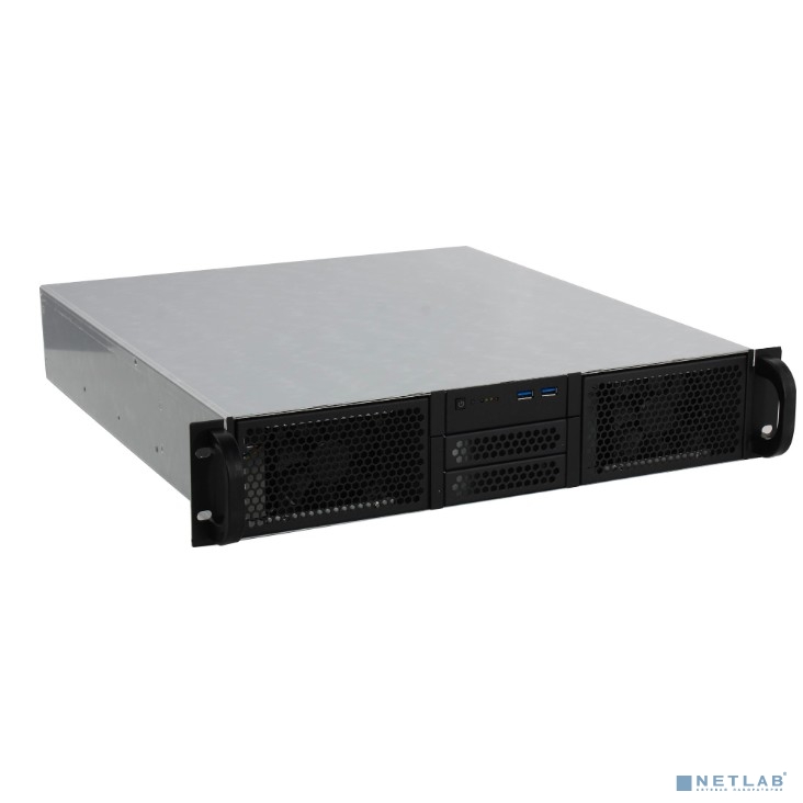 Procase Корпус 2U server case,0x5.25+8HDD,черный,без блока питания(2U,2U-redundant),глубина 650мм,EATX 12&quot;x13&quot;, панель вентиляторов 4*80х25 PWM