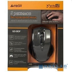 A-4Tech Мышь G10-810F-1 черный USB,  V-Track, 2+1 кл-кн., беспр.опт.мышь, 2.4ГГц [675764]