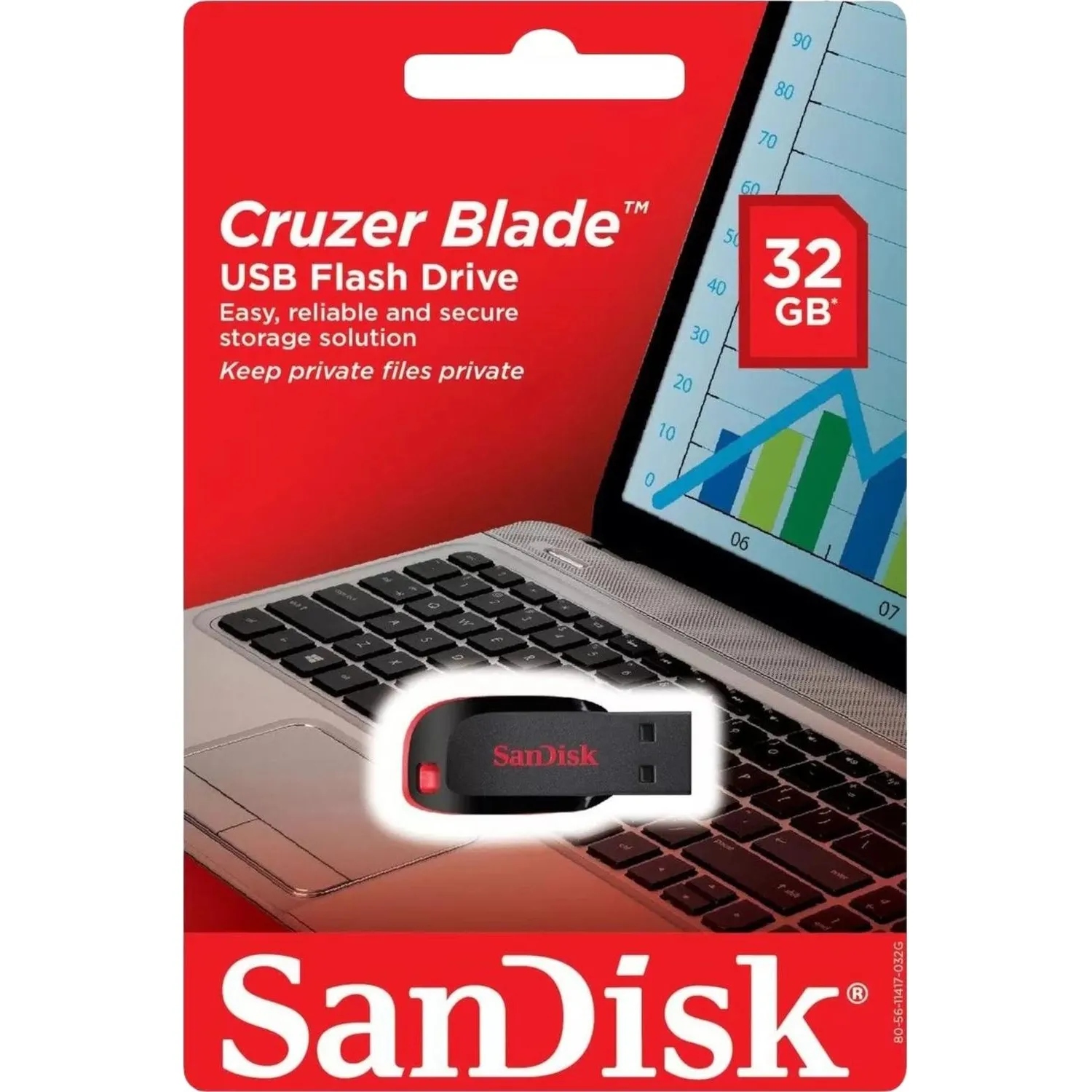 SanDisk USB Drive 32Gb Cruzer Blade SDCZ50-032G-B35 {USB2.0, Black/Red}