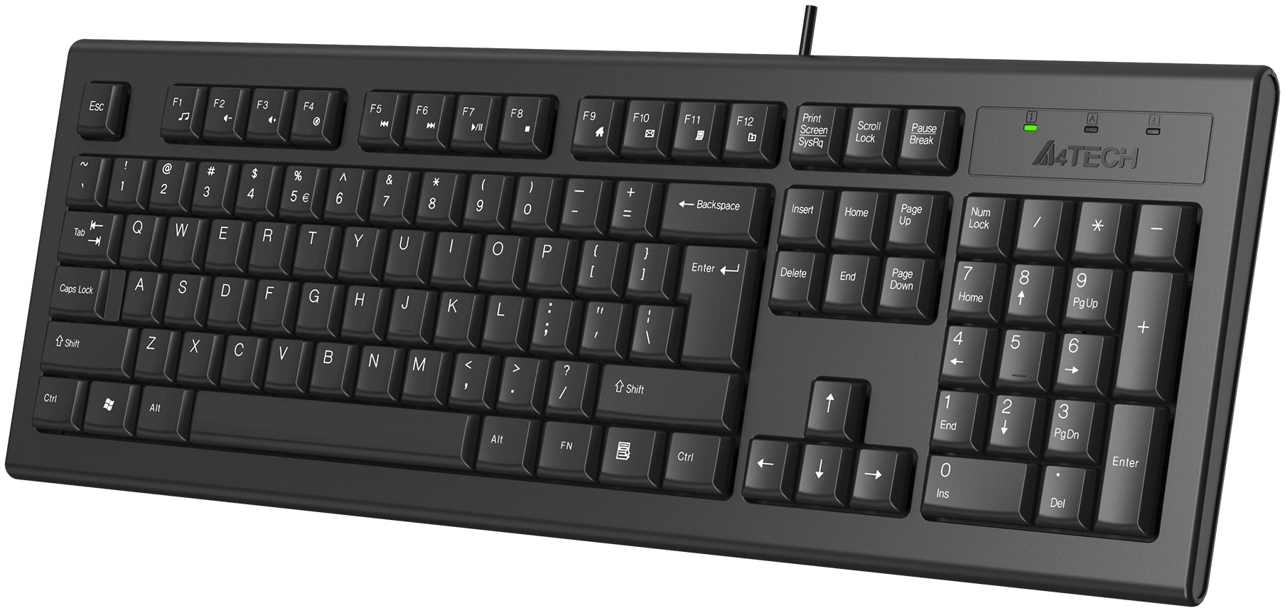 Клавиатура A-4Tech KR-85 black USB, проводная, 104 клавиши [570125]