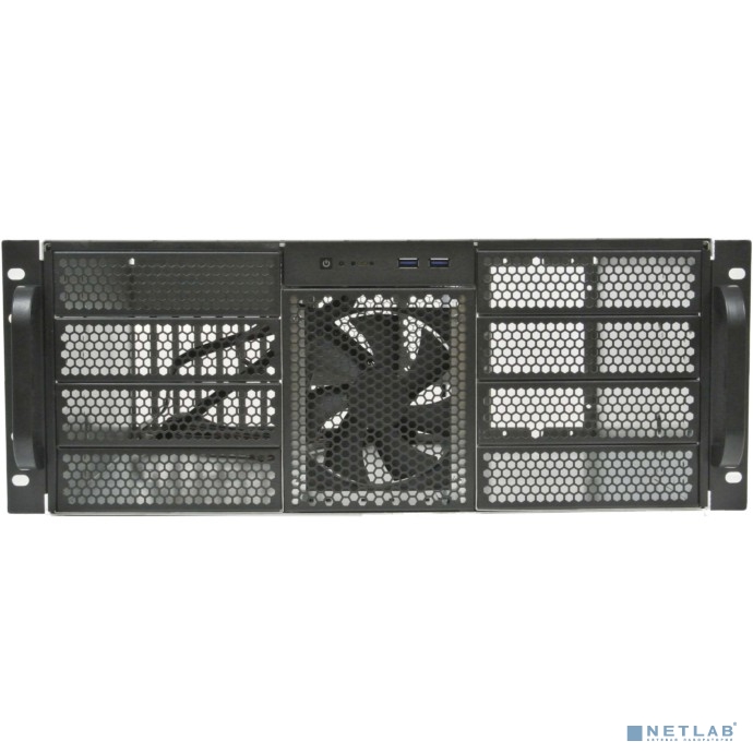 Procase RE411-D8H5-FS-65 Корпус 4U server case,8x5.25+5HDD,черный, без блока питания 2U,глубина 650мм,MB EEATX 13.68&quot;x13&quot;,панель вентиляторов 3х120