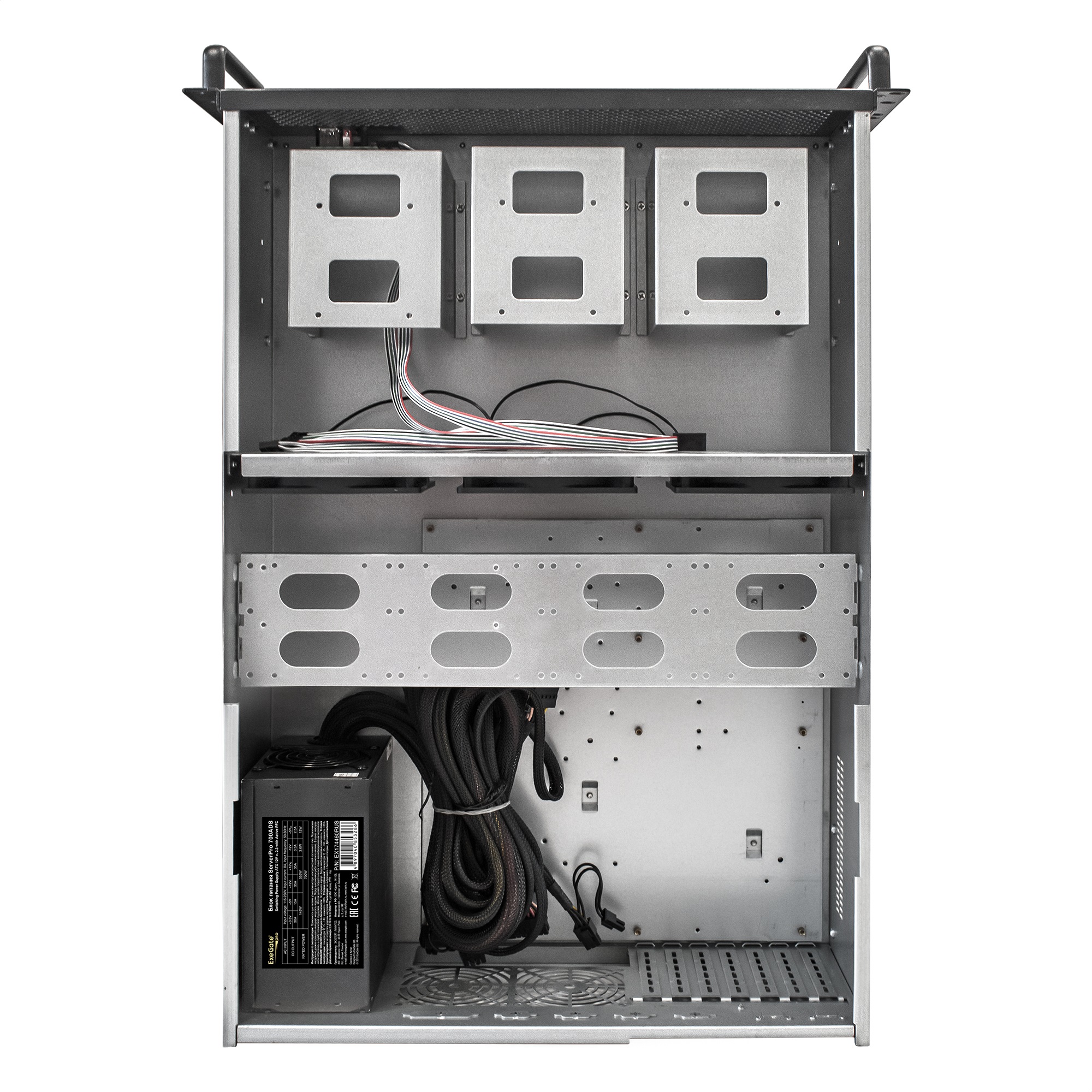 Exegate EX292574RUS Серверный корпус ExeGate Pro 4U650-18 <RM 19", высота 4U, глубина 650, БП 700ADS, USB>