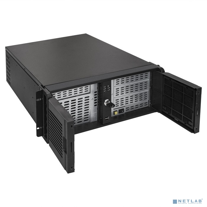 Exegate EX293246RUS Серверный корпус ExeGate Pro 4U480-15/4U4132 &lt;RM 19&quot;, высота 4U, глубина 480, БП 1100RADS, USB&gt;