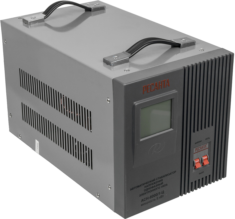 Ресанта АСН-8 000/1-Ц 63/6/7 Стабилизатор {220В±8%, Габариты 385х220х230, Вес 16 кг} 4607076037693