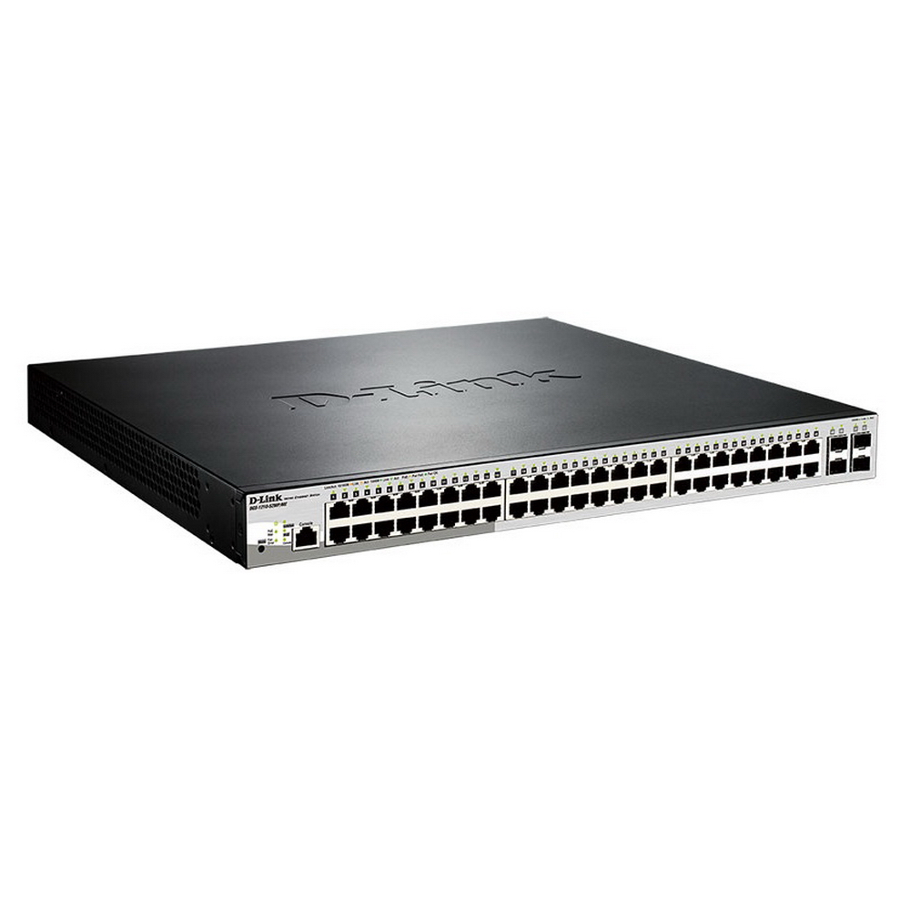 D-Link DGS-1210-52MP/ME/B1A PROJ Управляемый коммутатор 2 уровня с 48 портами 10/100/1000Base-T с поддержкой PoE и 4 портами 1000Base-X SFP