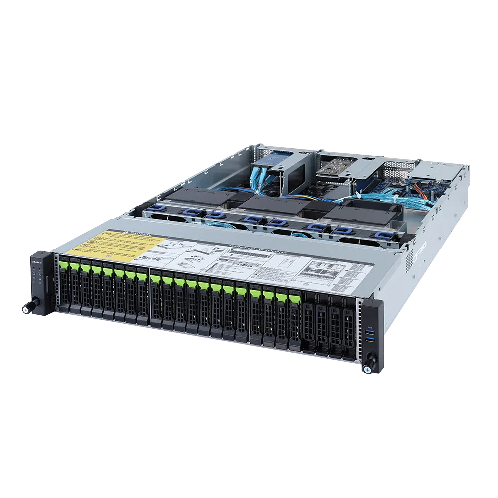 Платформа системного блока R282-Z9G 2U, 2x Epyc 7002/7003, 32x DIMM DDR4, 20x 2.5&quot; NVME Gen4, 2x 2.5&quot; SATA/SAS in rear side, 1x SupremeRAID SR-1000, 2x 1Gb/s (Intel I350-AM2), 1x PCIE Gen 4 x16, 1x M.