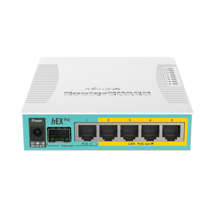 MikroTik RB960PGS Маршрутизатор hEX PoE, 1х SFP, 128MB RAM, 5x Gigabit LAN, USB, plastic case and PSU