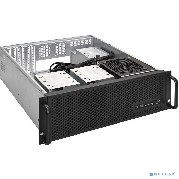 Exegate EX293908RUS Серверный корпус ExeGate Pro 3U450-09 &lt;RM 19&quot;, высота 3U, глубина 450, БП 1200ADS, USB&gt;