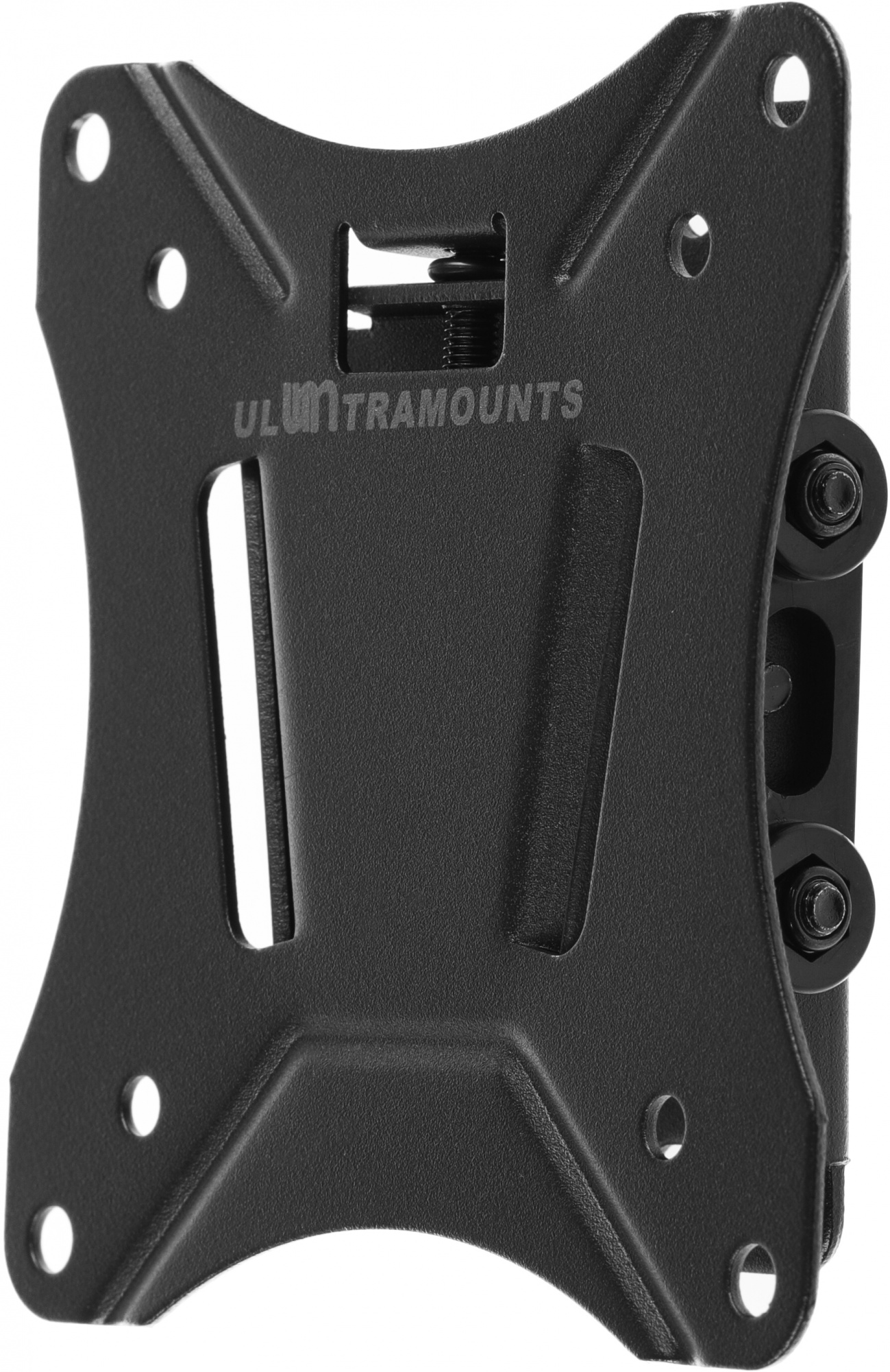 Крепление Ultramounts UM830T {Для использования с телевизорами диагональю 13"-27", весом до 25кг. Возможен наклон до 12 градусов и подъем до 3 градусов .Расстояние телевизора от стены 34мм. VESA 75X75