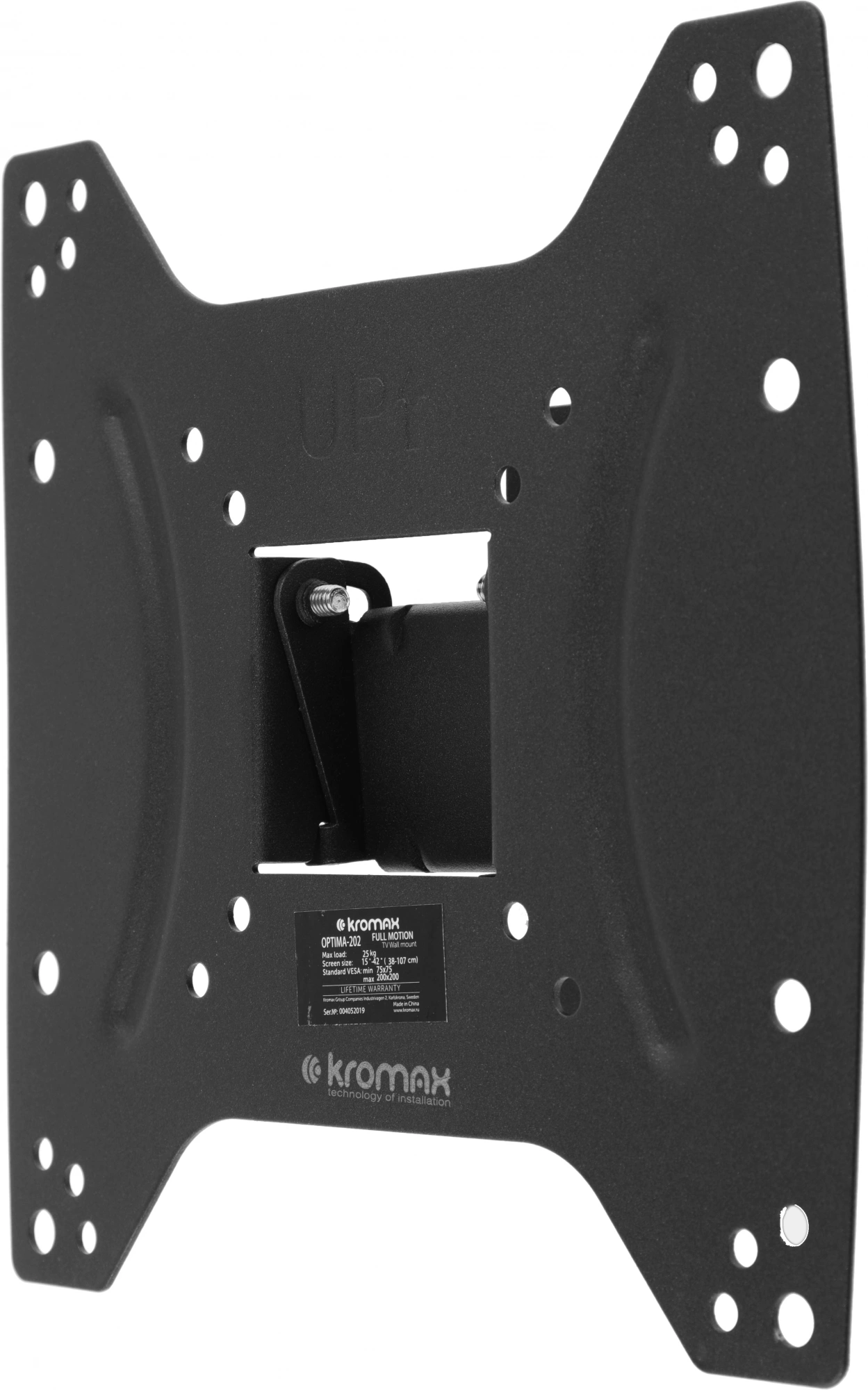 Kromax OPTIMA-202 black {Кронштейн для LED/LCD телевизоров 15"-42", max 25 кг, настенный, 3 ст свободы, наклон +5°-12°, поворот ±30°, от стены 68.5 мм, max VESA 200x200 мм} Kromax OPTIMA-202 black {Кронштейн для LED/LCD телевизоров 15"-42", max 25 кг, настенный, 3 ст свободы, наклон +5°-12°, поворот ±30°, от стены 68.5 мм, max VESA 200x200 мм}