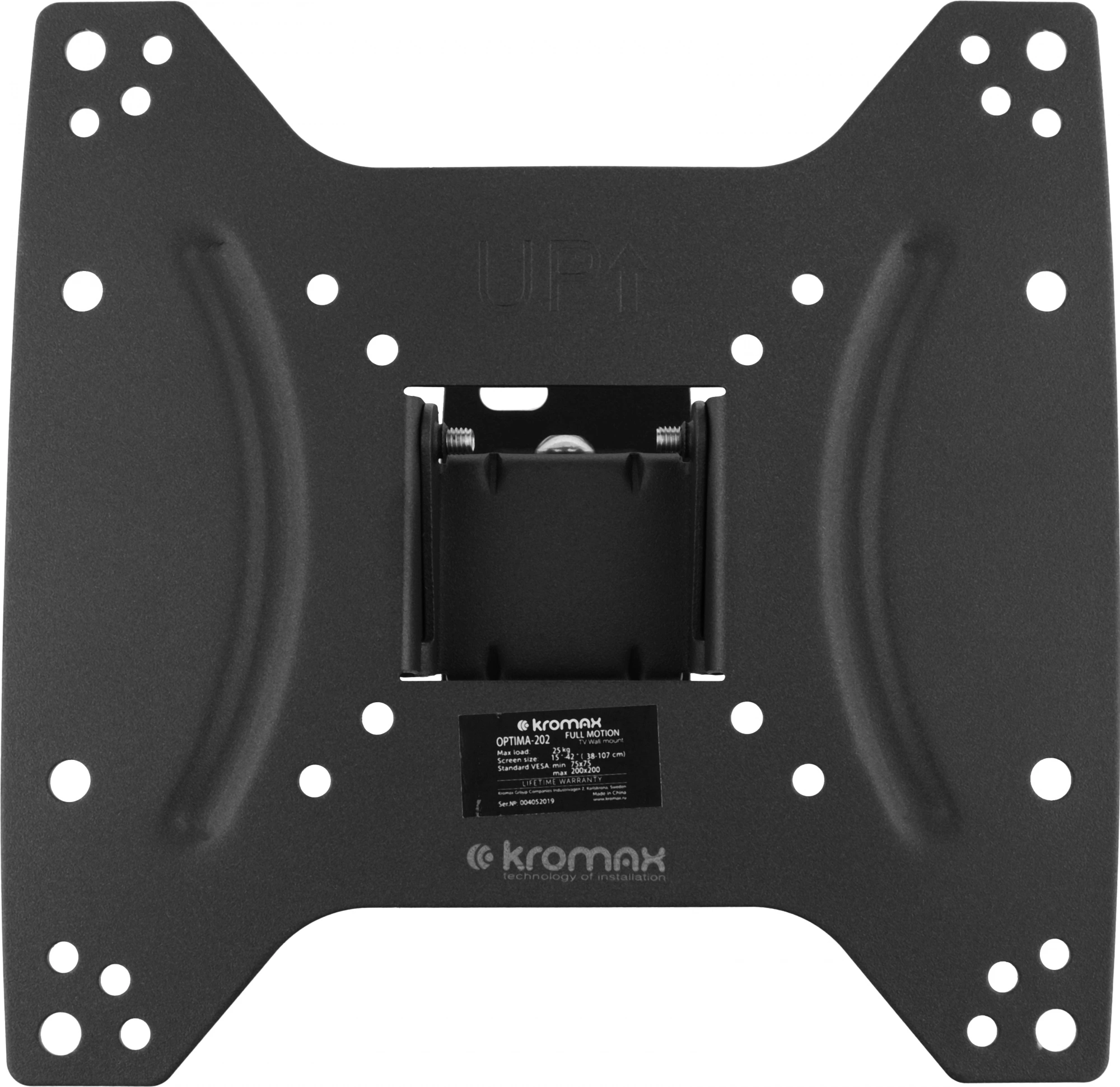 Kromax OPTIMA-202 black {Кронштейн для LED/LCD телевизоров 15"-42", max 25 кг, настенный, 3 ст свободы, наклон +5°-12°, поворот ±30°, от стены 68.5 мм, max VESA 200x200 мм} Kromax OPTIMA-202 black {Кронштейн для LED/LCD телевизоров 15"-42", max 25 кг, настенный, 3 ст свободы, наклон +5°-12°, поворот ±30°, от стены 68.5 мм, max VESA 200x200 мм}