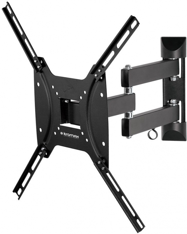 Kromax OPTIMA-404 black {Кронштейн для LED/LCD телевизоров 15"-55", max 25 кг, настенный, 5 ст свободы, наклон +5°-12°, поворот ±90°, от стены 68.5-322 мм, max VESA 400x400 мм}