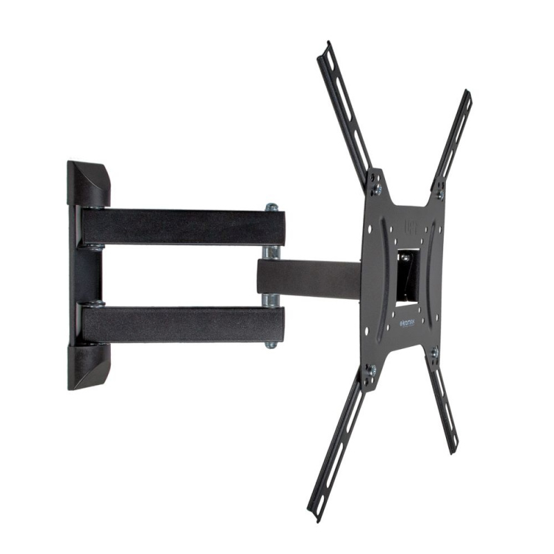Kromax OPTIMA-404 black {Кронштейн для LED/LCD телевизоров 15"-55", max 25 кг, настенный, 5 ст свободы, наклон +5°-12°, поворот ±90°, от стены 68.5-322 мм, max VESA 400x400 мм}