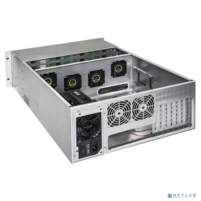 Exegate EX293580RUS Серверный корпус ExeGate Pro 4U660-HS24 &lt;RM 19&quot;, высота 4U, глубина 660, БП 900ADS, 24xHotSwap, USB&gt;