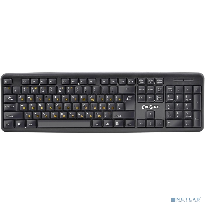 Exegate EX263906RUS Клавиатура Exegate LY-331L, &lt;USB, шнур 2м, черная,  104кл, Enter большой&gt;, Color box