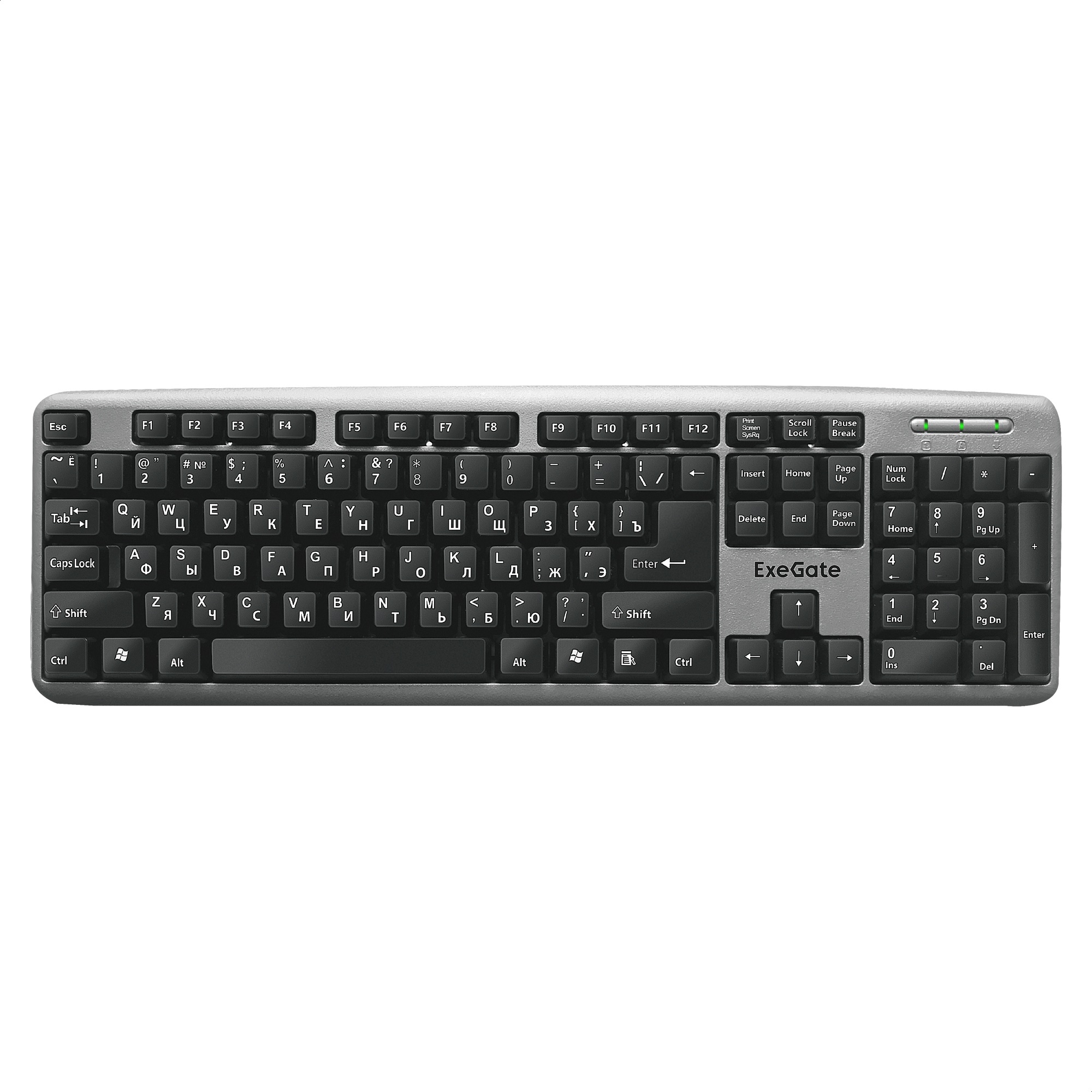 Exegate EX264086RUS Клавиатура Exegate LY-401, <USB, серебристый корпус, 104кл, Enter большой> Color box Exegate EX264086RUS Клавиатура Exegate LY-401, <USB, серебристый корпус, 104кл, Enter большой> Color box
