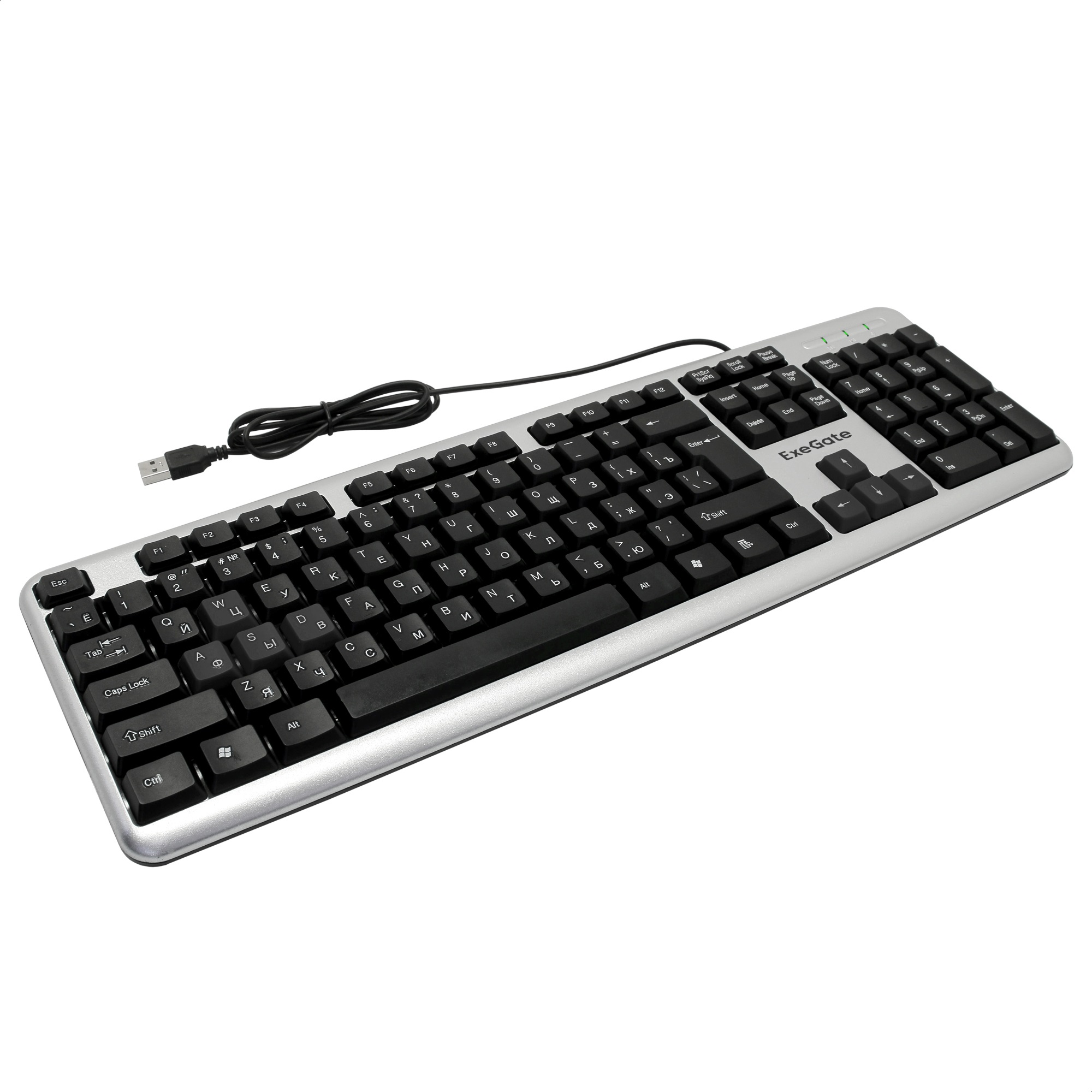 Exegate EX264086RUS Клавиатура Exegate LY-401, <USB, серебристый корпус, 104кл, Enter большой> Color box Exegate EX264086RUS Клавиатура Exegate LY-401, <USB, серебристый корпус, 104кл, Enter большой> Color box