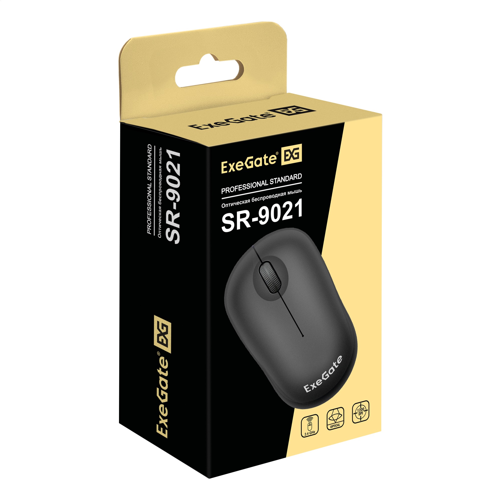 Exegate EX269649RUS Беспроводная мышь Exegate SR-9021 <black, optical, 3btn/scroll, 1000dpi, USB> Color box