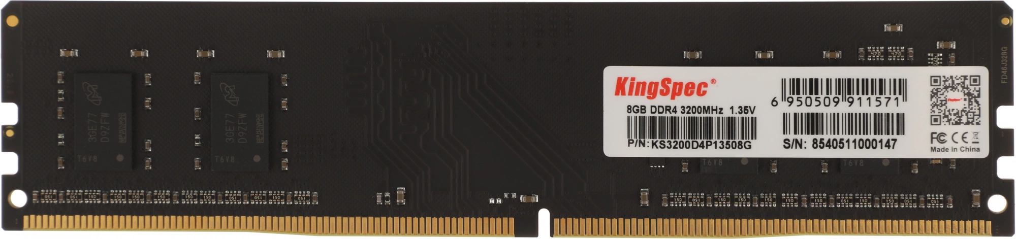 Kingspec DDR4 DIMM 8GB KS3200D4P13508G PC4-25600, 3200MHz Kingspec DDR4 DIMM 8GB KS3200D4P13508G PC4-25600, 3200MHz