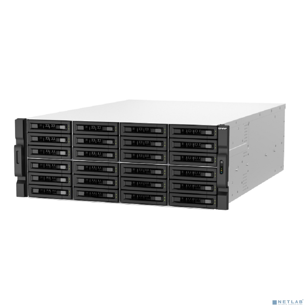 QNAP TS-h3087XU-RP-E2378-64G Сетевой RAID-накопитель QuTS hero, 24 отсека 3,5"/2,5", 6 отсеков 2,5", 2 порта 2,5 GbE BASE-T, 2 порта 10 GbE BASE-T, стоечное исполнение, 2 блока питания. Intel Xeon E-2