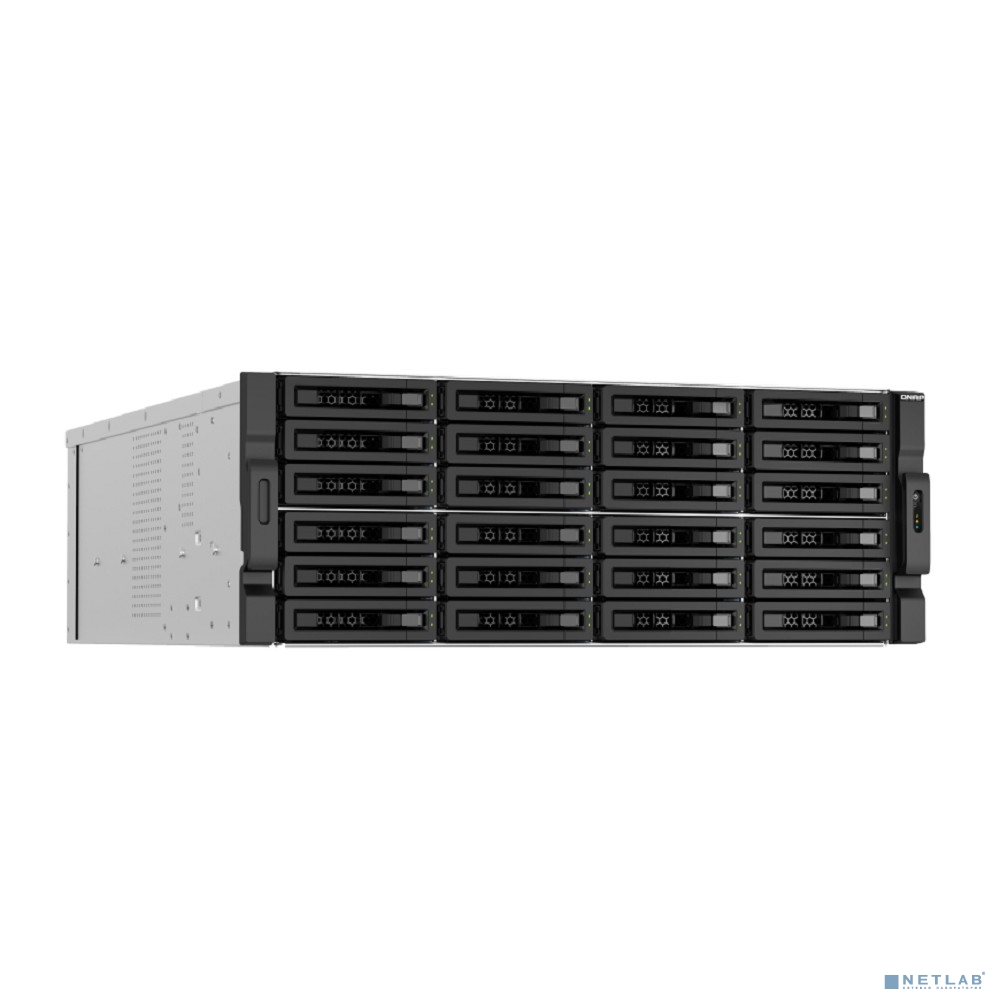 QNAP TS-h3087XU-RP-E2378-64G Сетевой RAID-накопитель QuTS hero, 24 отсека 3,5"/2,5", 6 отсеков 2,5", 2 порта 2,5 GbE BASE-T, 2 порта 10 GbE BASE-T, стоечное исполнение, 2 блока питания. Intel Xeon E-2