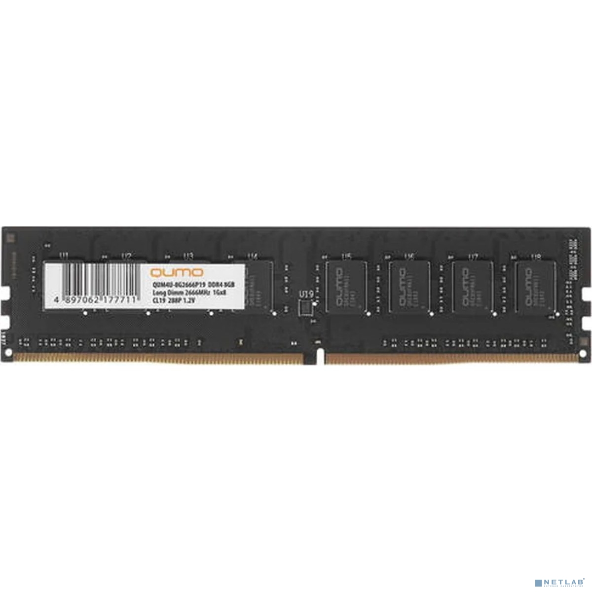QUMO DDR4 DIMM 8GB QUM4U-8G2666P19 PC4-21300, 2666MHz OEM/RTL QUMO DDR4 DIMM 8GB QUM4U-8G2666P19 PC4-21300, 2666MHz OEM/RTL