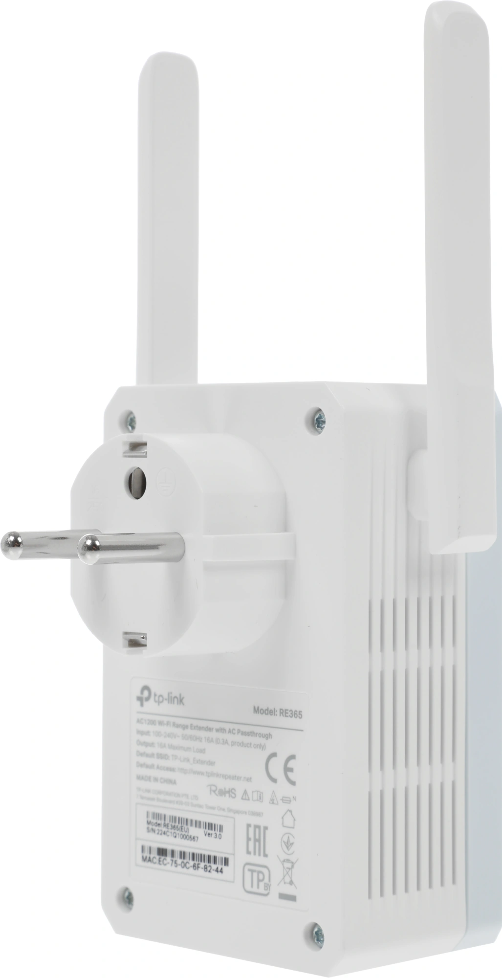 TP-Link RE365 AC1200 Двухдиапазонный усилитель сигнала Wi-Fi 5 со встроенной розеткой