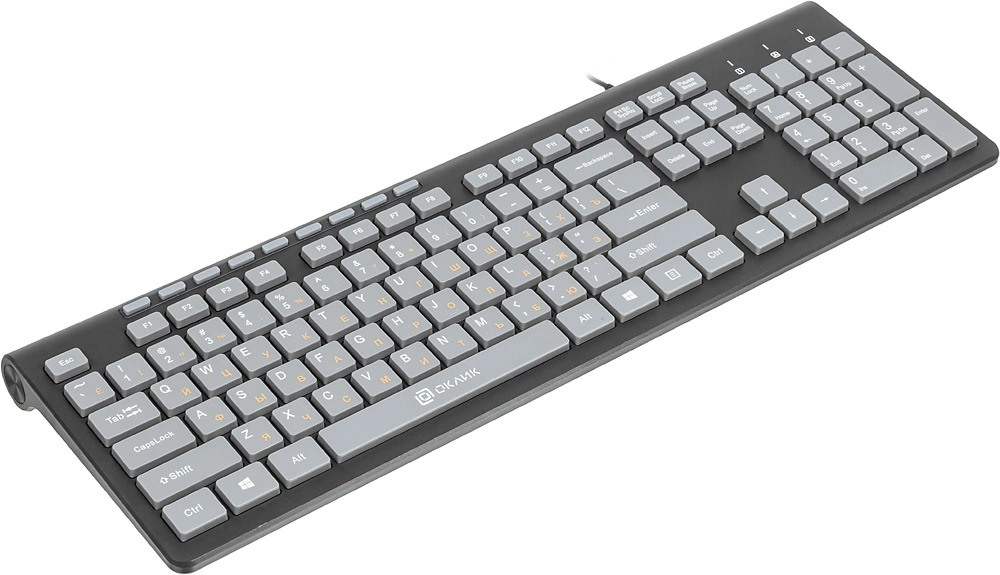 Клавиатура Oklick 480M черный/серый USB slim Multimedia [1067199]