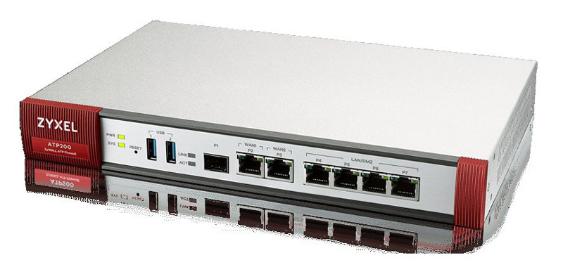 ZYXEL ATP200-RU0102F Межсетевой экран ZyWALL ATP200, Rack, 3xWAN GE (2xRJ-45 и 1xSFP), 4xLAN/DMZ GE, 2xUSB3.0, AP Controller (2/18), бесшумный, Sandbox, Botnet Filter, полный UTM-функционал на 1 год